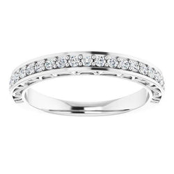 Comfort Fit Real Diamond Wedding Band Prong Setting 1.10 Carats White Gold