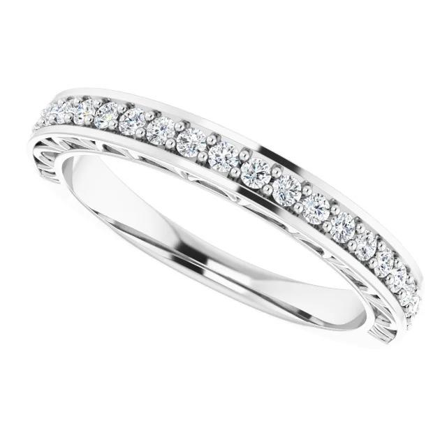 Comfort Fit Real Diamond Wedding Band Prong Setting 1.10 Carats White Gold