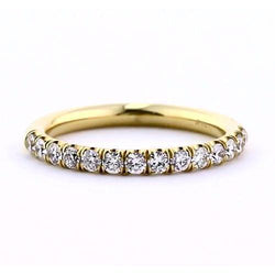 Comfort Fit Lab Grown Diamond Anniversary Band 0.50 Carats Yellow Gold Jewelry
