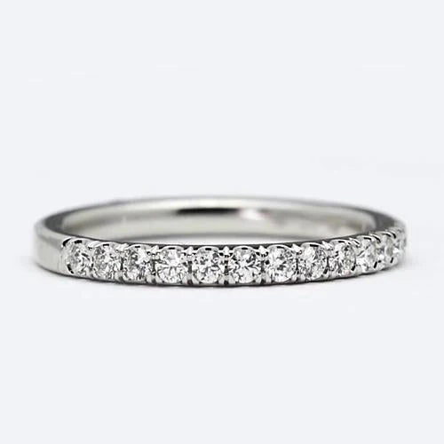 Comfort Fit Lab Grown Diamond Anniversary Wedding Band 1.50 Carats Half Eternity