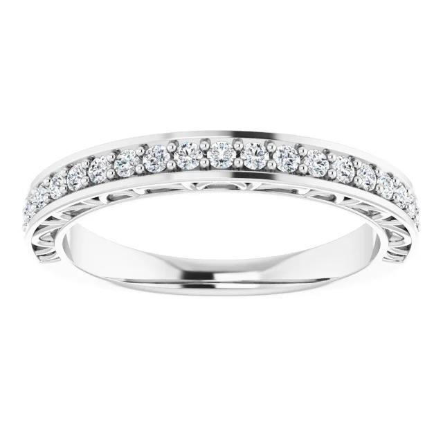 Comfort Fit Lab Grown Diamond Wedding Band Prong Setting 1.10 Carats White Gold