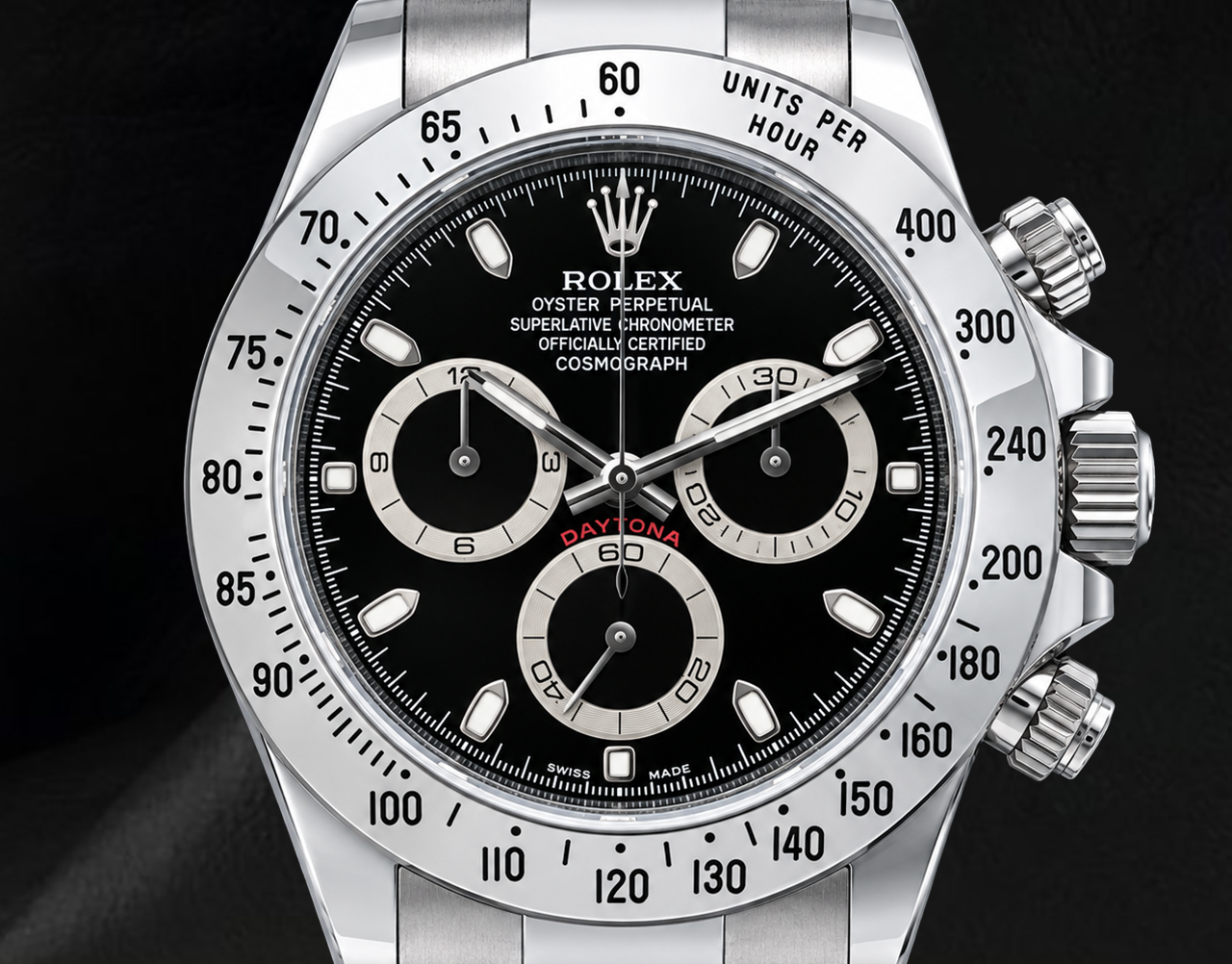 Rolex Cosmograph Daytona 116520 40mm Black Dial Stainless Steel Watch