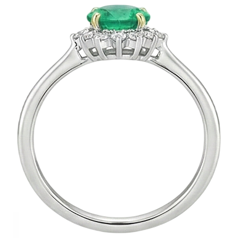Natural Emerald Gemstone Ring – angle view
