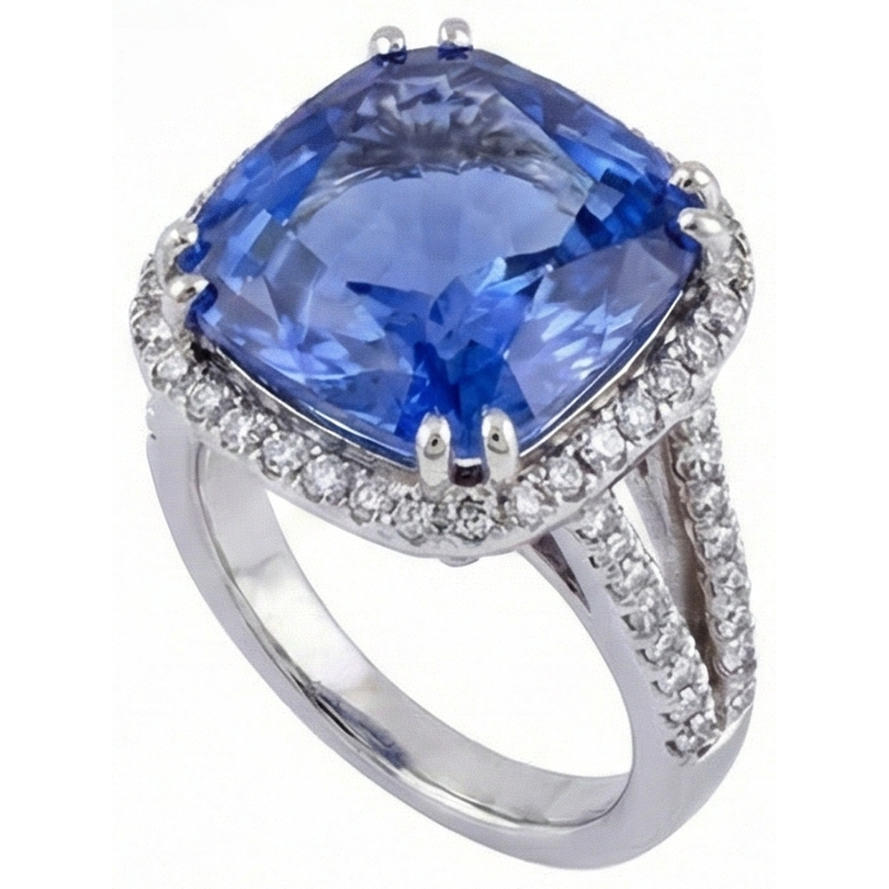 Cushion AAA Tanzanite Natural Earth Mined Diamond ( Not Lab Grown ) s 6 Carat Fancy Ring Gemstone Jewelry