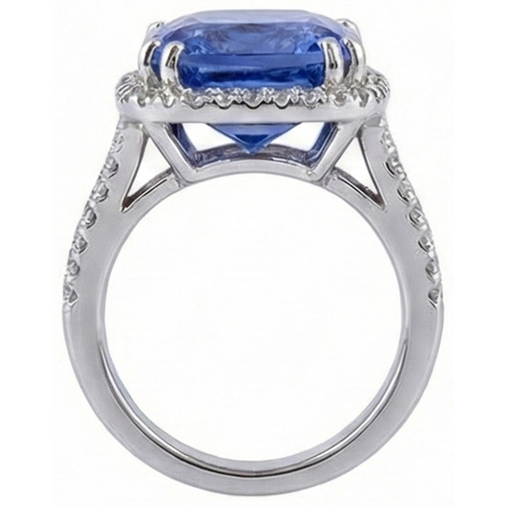 Cushion AAA Tanzanite Natural Earth Mined Diamond ( Not Lab Grown ) s 6 Carat Fancy Ring Gemstone Jewelry