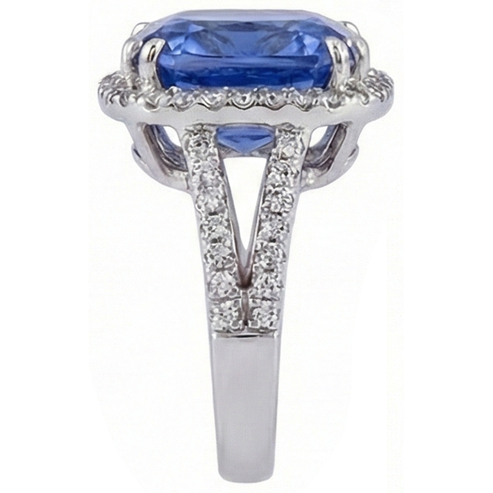 Cushion AAA Tanzanite Natural Earth Mined Diamond ( Not Lab Grown ) s 6 Carat Fancy Ring Gemstone Jewelry