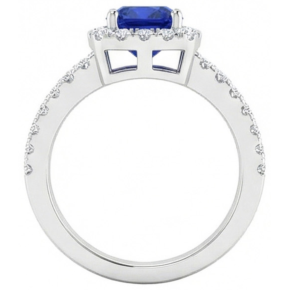 natural round sapphire 4.50ct ring profile view