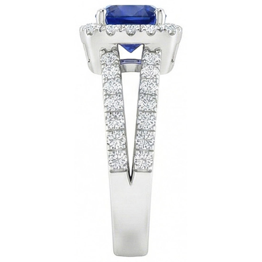 natural round sapphire 4.50ct ring top view