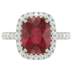 Natural Ruby Ring 10.75ct - White Gold 14K