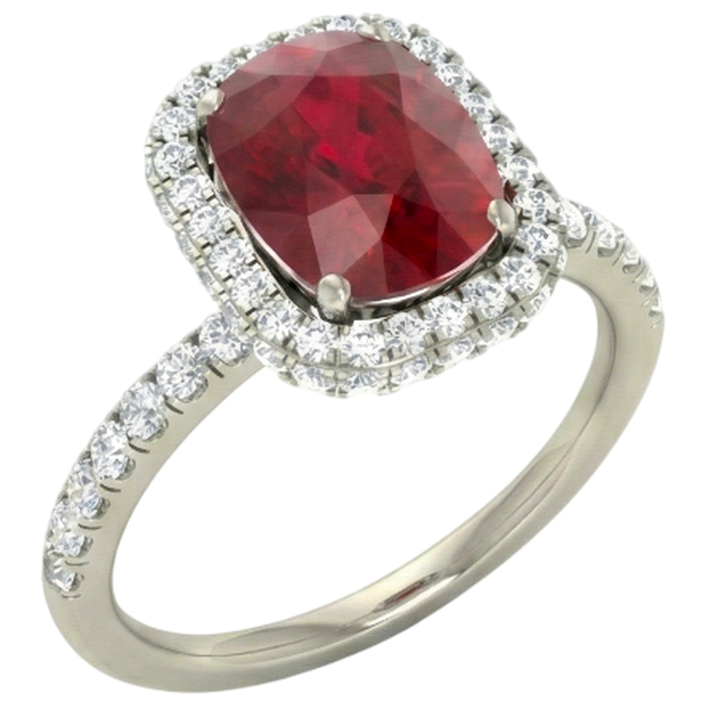 natural round ruby 10.75ct ring side angle