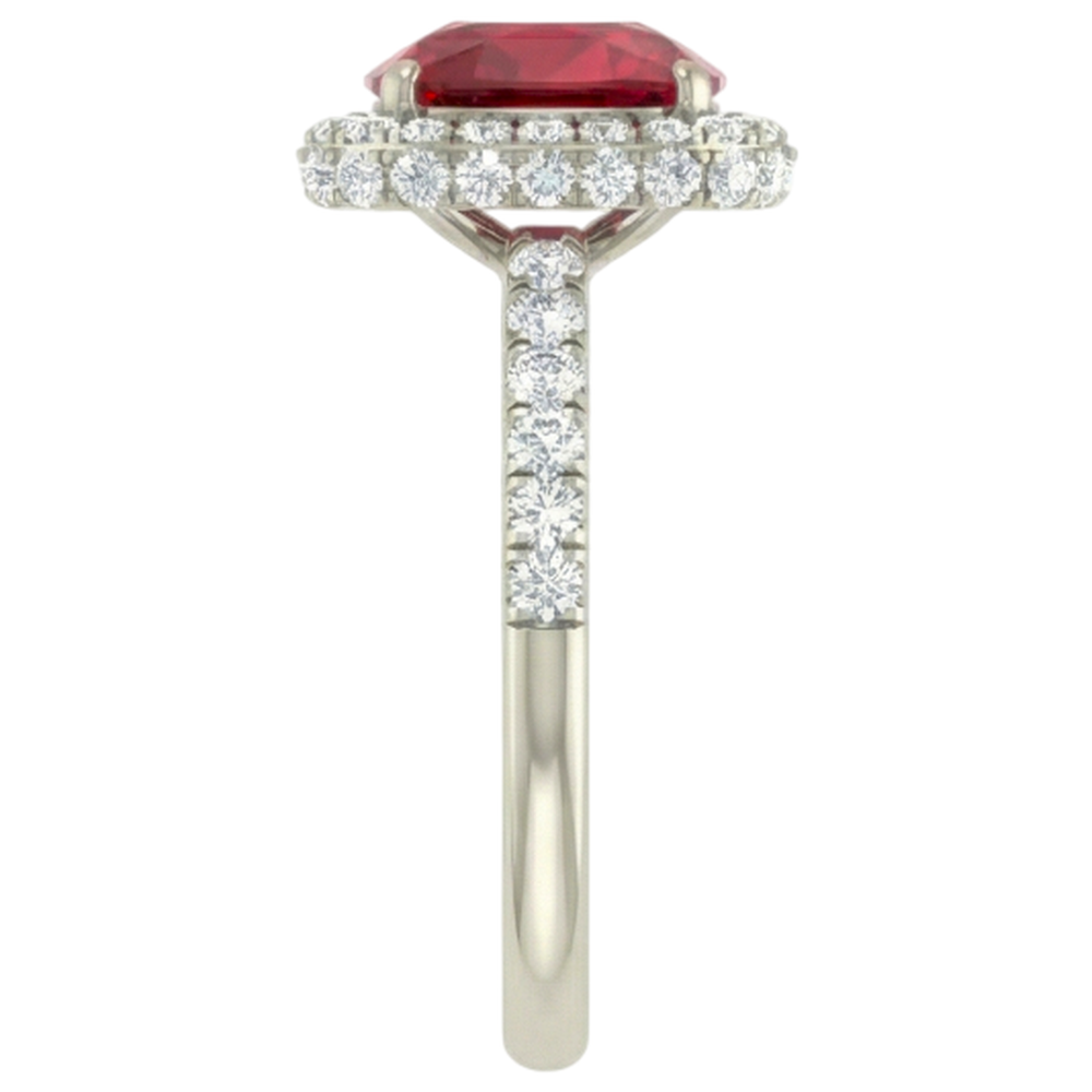 natural round ruby 10.75ct ring top view