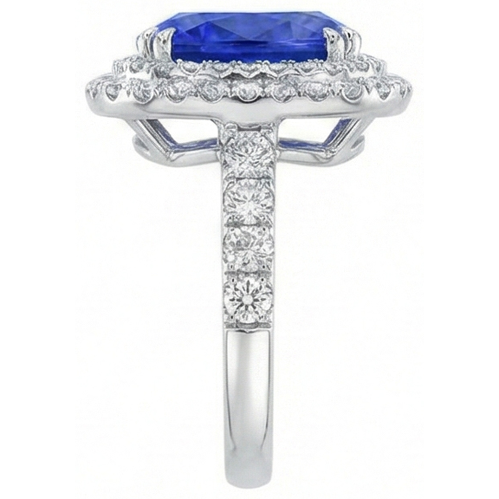 Cushion Cut Sapphire Engagement Ring