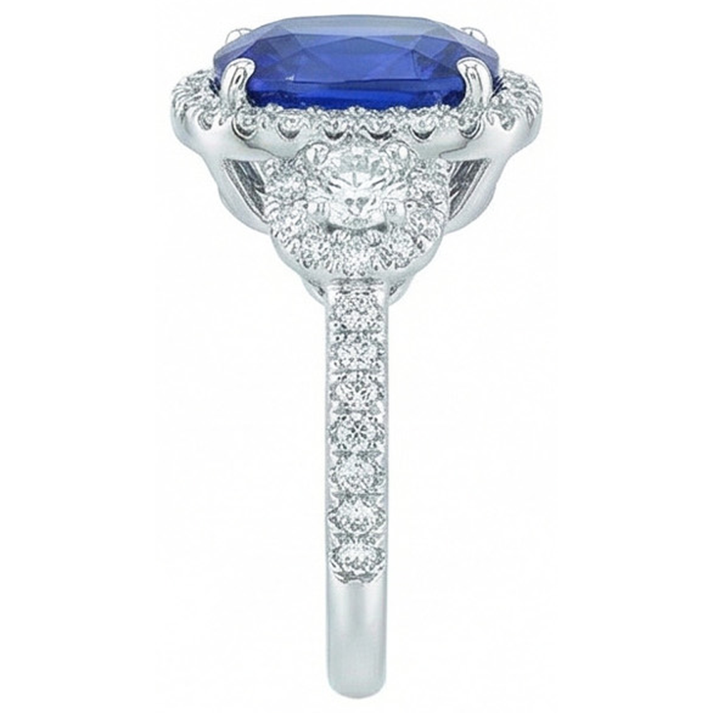 natural round sapphire 5ct ring top view