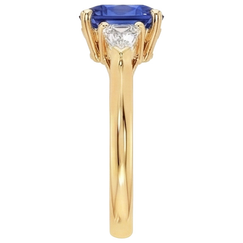 natural cushion sapphire 9.50ct ring top view