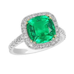 Refined GIA Certified Fine Emerald Colored Stone Ring – 2.50 ct