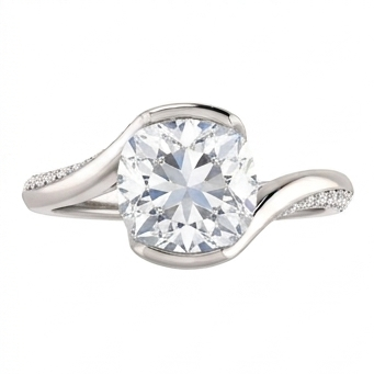 Cushion Real Natural Earth Mined Diamond ( Not Lab Grown )  Engagement Anniversary Ring 1.91 Carat White Gold 14K