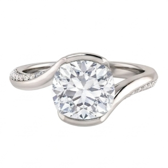 Cushion Real Natural Earth Mined Diamond ( Not Lab Grown )  Engagement Anniversary Ring 1.91 Carat White Gold 14K