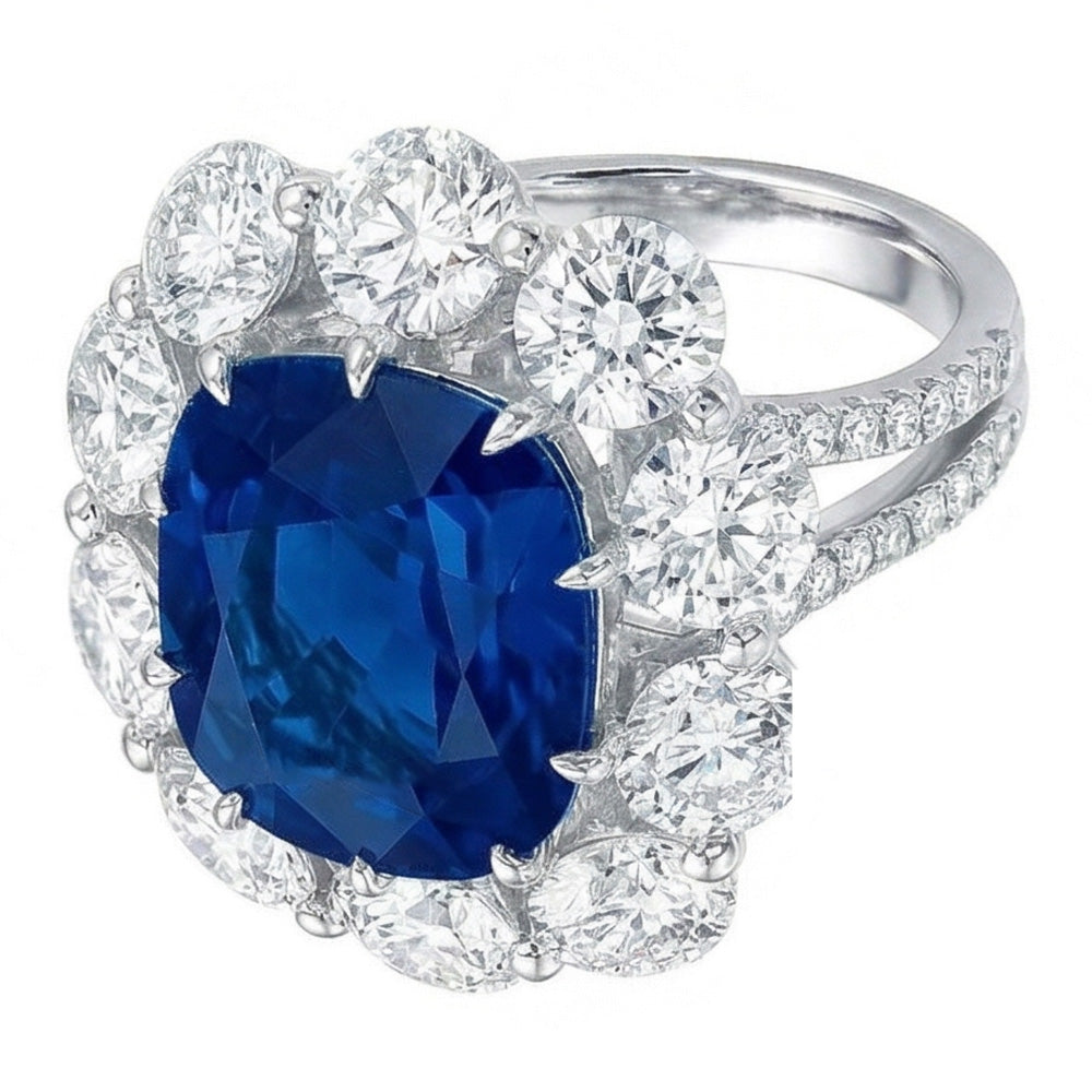 natural round sapphire 10.50ct ring band detail