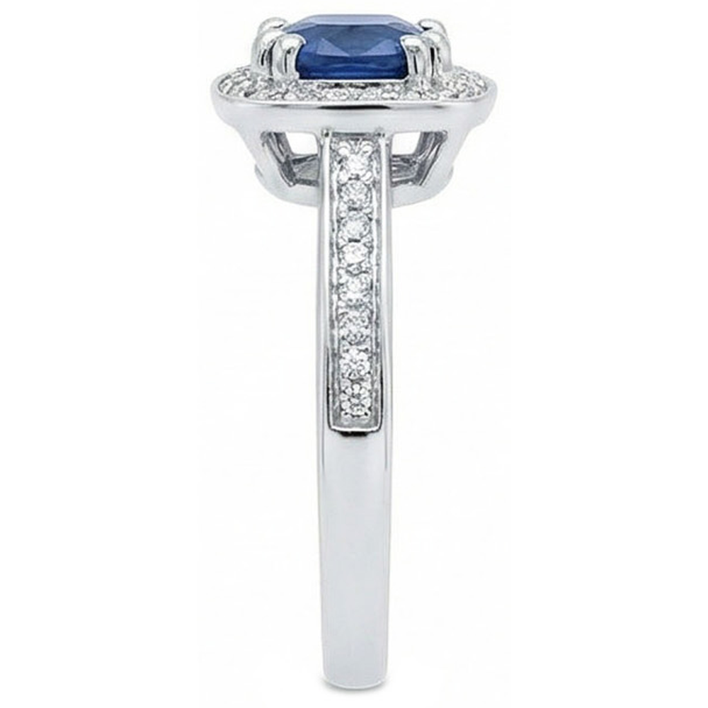 natural round sapphire 1.70ct ring top view