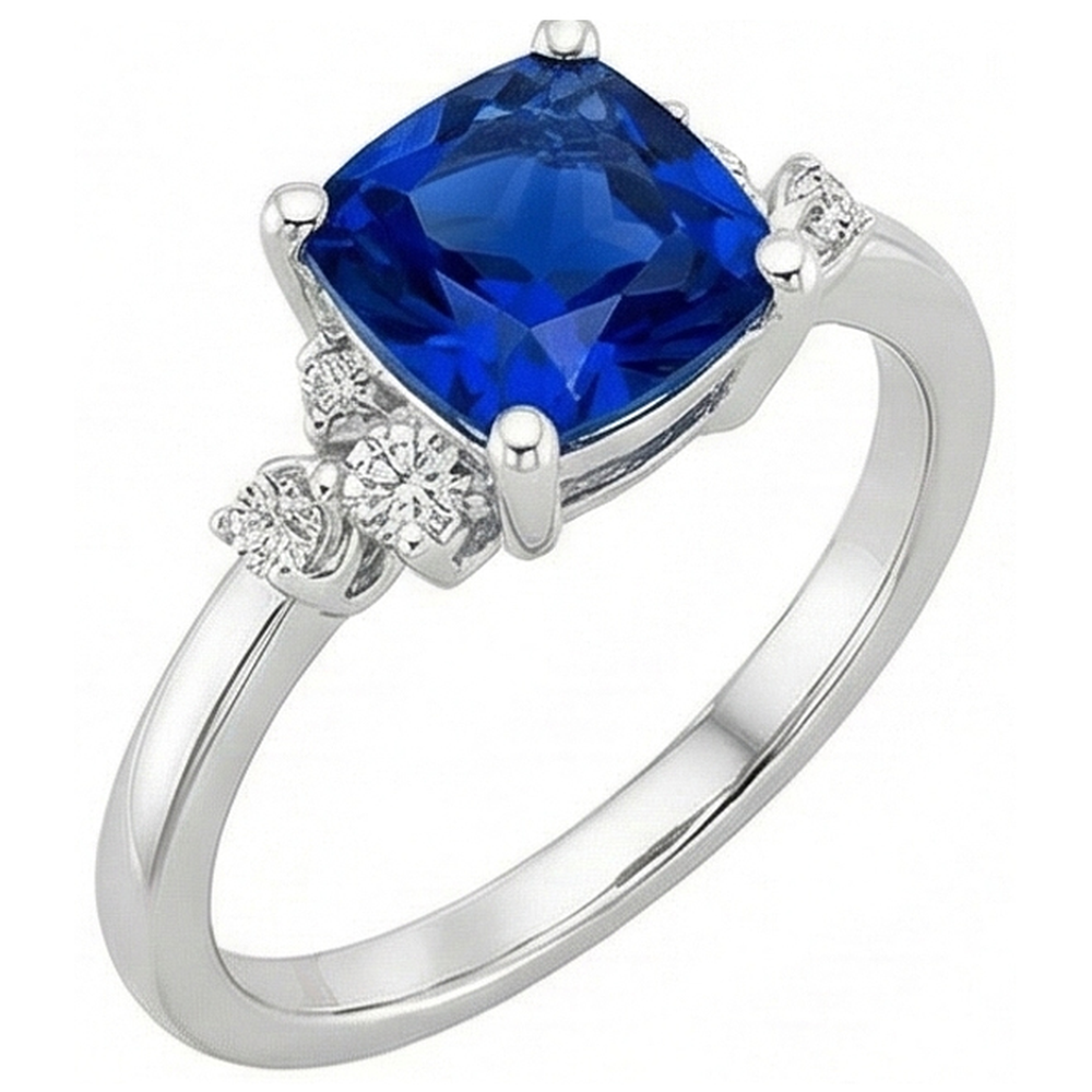 natural round sapphire 2.50ct ring side angle