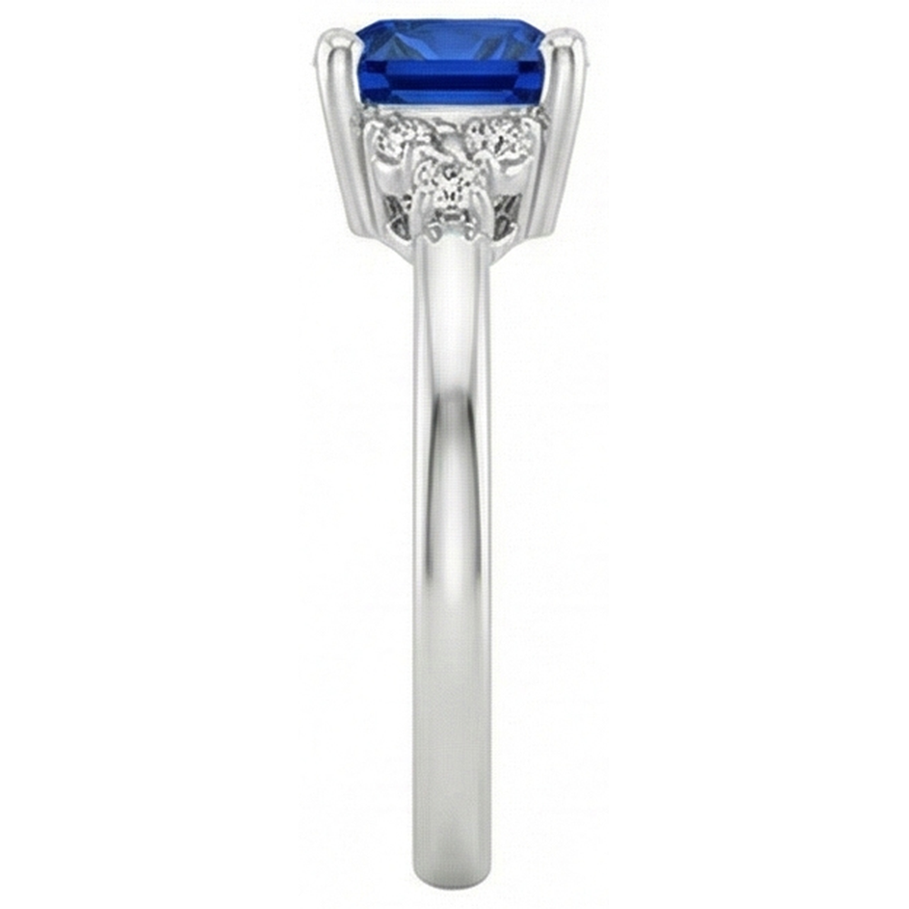 natural round sapphire 2.50ct ring profile view