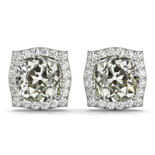 Authentic Diamond Drop Earrings 5 ct 14K White Gold – main view
