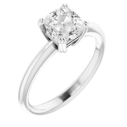 5 ct Diamond Solitaire Engagement Ring in 14 Karat White Gold