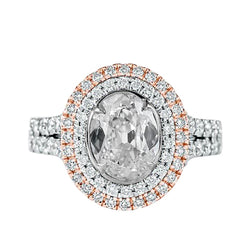 Cushion Double Halo Ring Old Miner Real Natural Earth Mined Diamond Bezel Set 5.25 Carats