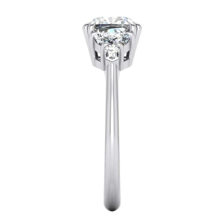  Genuine Diamond Engagement Ring 3 Carats Trillion Cut White Gold 18K