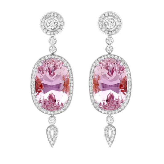 Cushion Kunzite Dangle Earrings