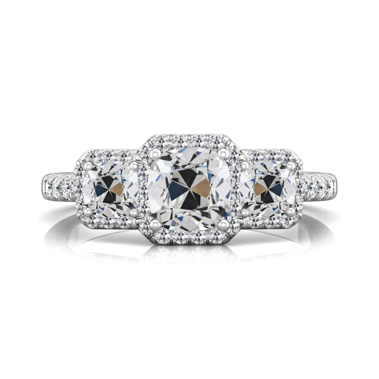 Cushion Old European Natural Diamond Ring Women’s Jewelry Gold 8.50 Carats