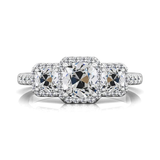 Cushion Old European Natural Diamond Ring Women’s Jewelry Gold 8.50 Carats