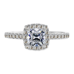 Luxurious Antique Cushion Brilliant Diamond Halo Engagement Ring