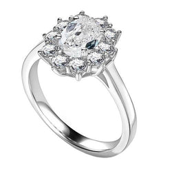 Cushion Old Mine Cut Real Natural Earth Mined Diamond Halo Ring Flower Style 2.50 Carats