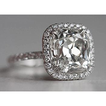 Cushion Old Miner Natural Diamond Halo Engagement Ring 1.50 Ct 