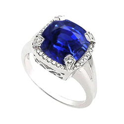 Cushion Sapphire 7 Carat Engagement Ring