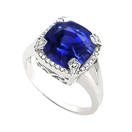 Cushion Sapphire 7 Carat Engagement Ring