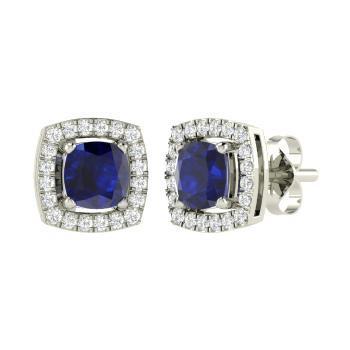 Cushion Sapphire And Diamond Earrings