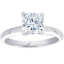 Cushion Solitaire 2.50 Carat Natural Diamond Anniversary Ring White Gold