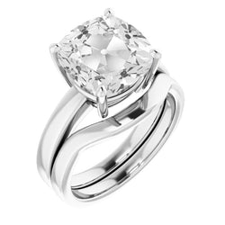 Earth-Mined Antique Cushion Fine Diamond Proposal Ring 5 ct