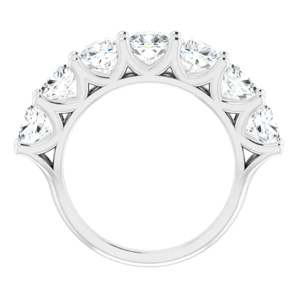 Cushion Lab Grown Diamond Comfort Fit Half Eternity Band 5.25 Carats