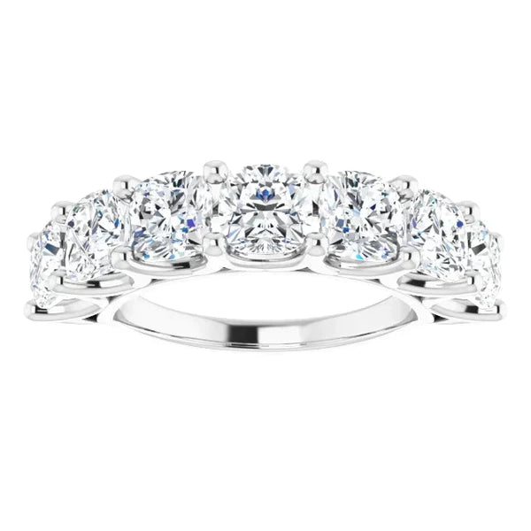 Cushion Lab Grown Diamond Comfort Fit Half Eternity Band 5.25 Carats
