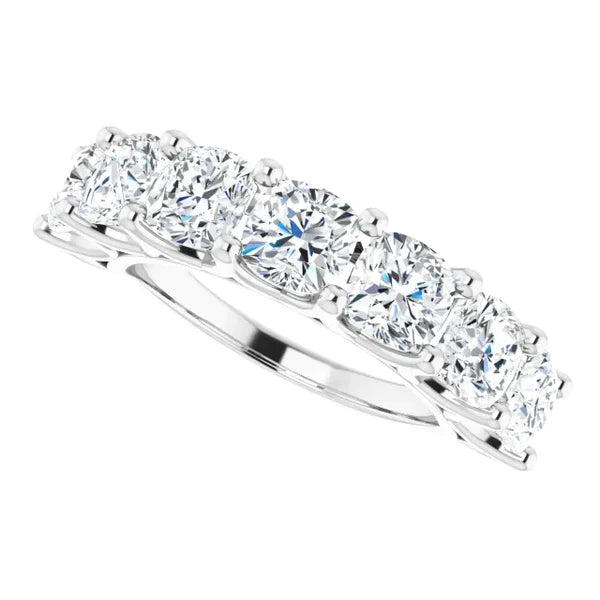 Cushion Lab Grown Diamond Comfort Fit Half Eternity Band 5.25 Carats