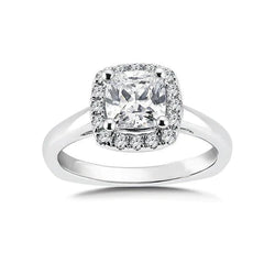 Cushion & Round 2.40 Carats Natural Diamonds Engagement Ring