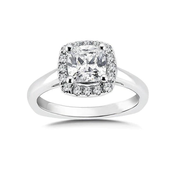 Cushion & Round 2.40 Carats Natural Diamonds Engagement Ring