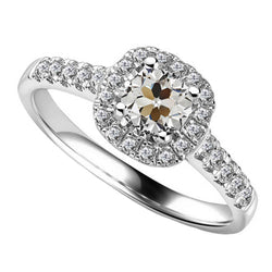Shimmering Old Mine Cut Diamond Halo Engagement Ring – 4.50 ct