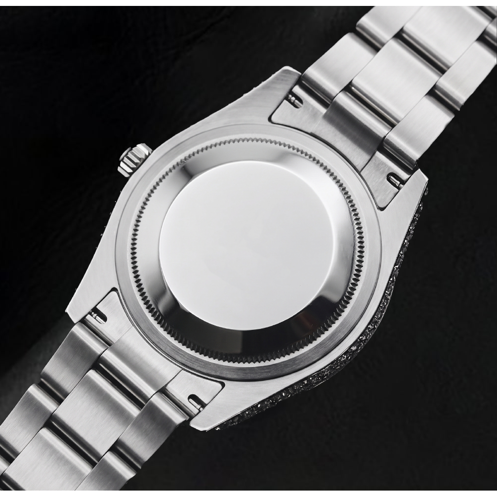 Custom Diamond Dial & Bezel Rolex Watch Datejust Ladies Bracelet Ss