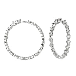 Cute 6ct Genuine Natural Earth Mined Diamond Hoop Earrings