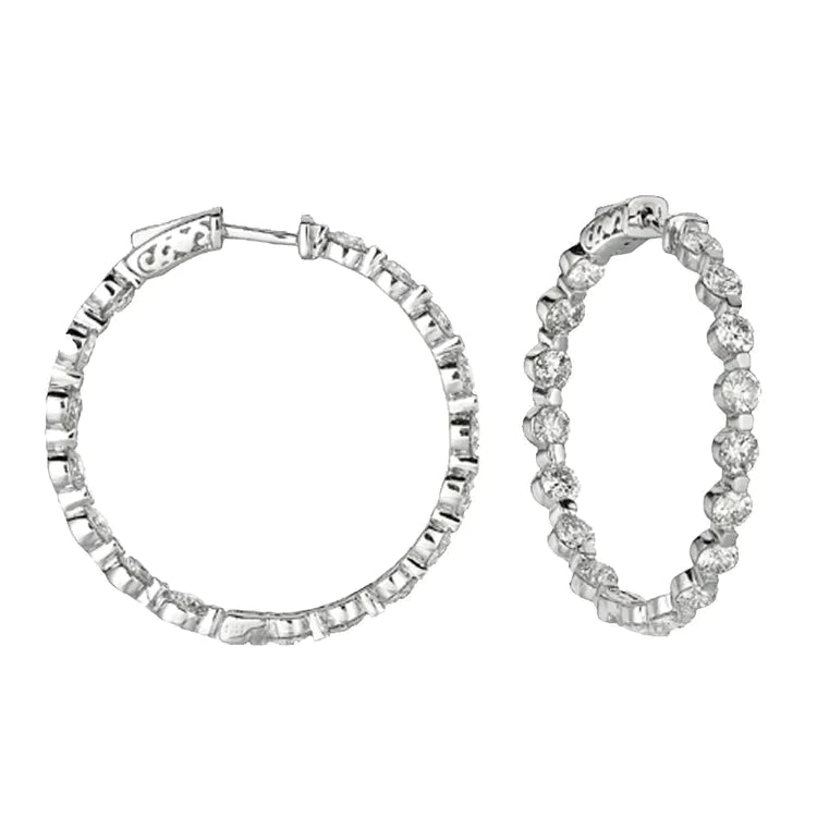 Cute 6ct Genuine Diamond Hoop Earrings