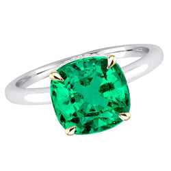 GIA-Certified Emerald Gemstone Ring 5 ct – 14 Karat Two Tone Gold